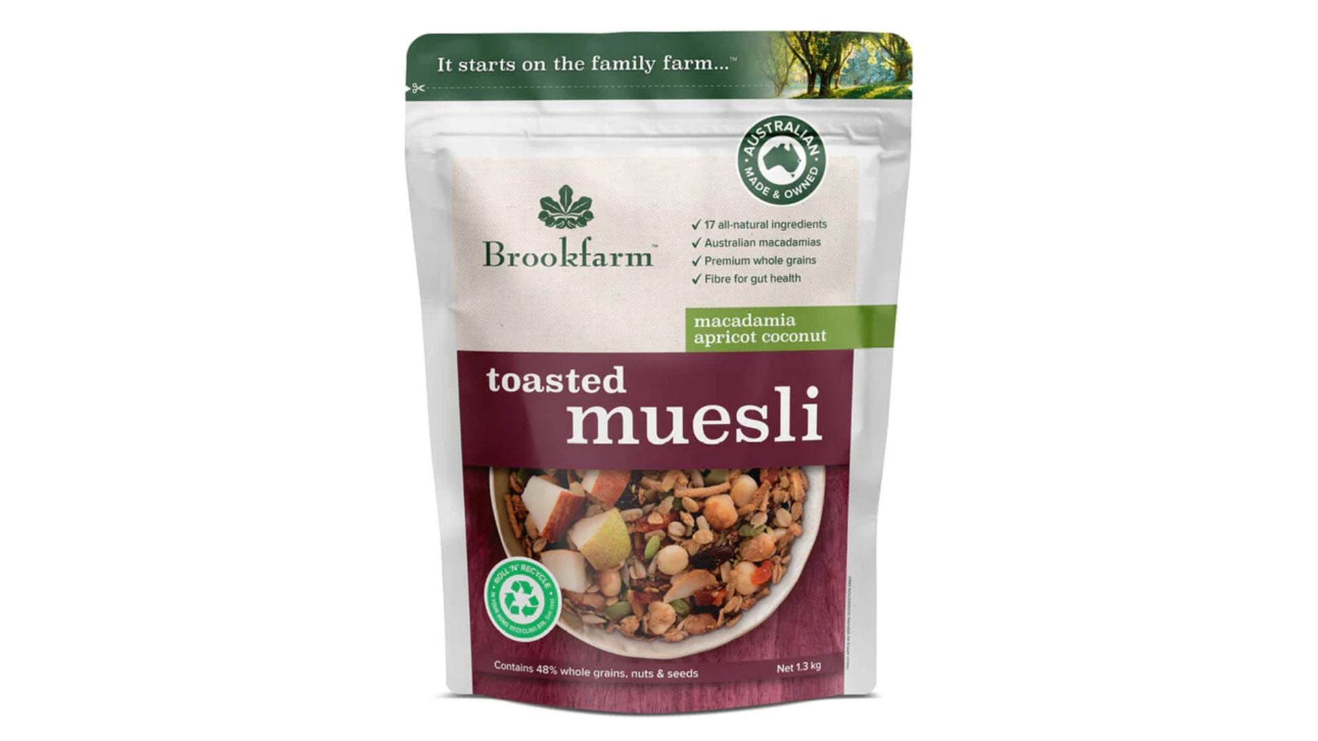 Brookfarm Toasted Muesli Macadamia Apricot Coconut 500g