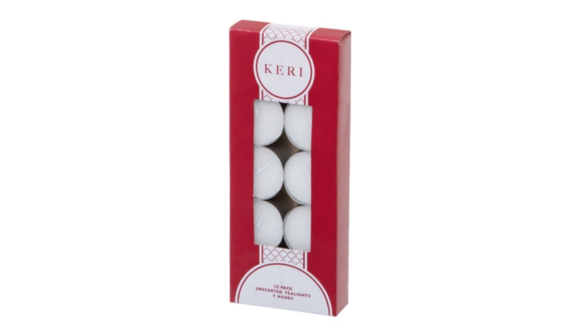 Keri Tealight White Candles 9 Hours (38x25mmH) 10pk