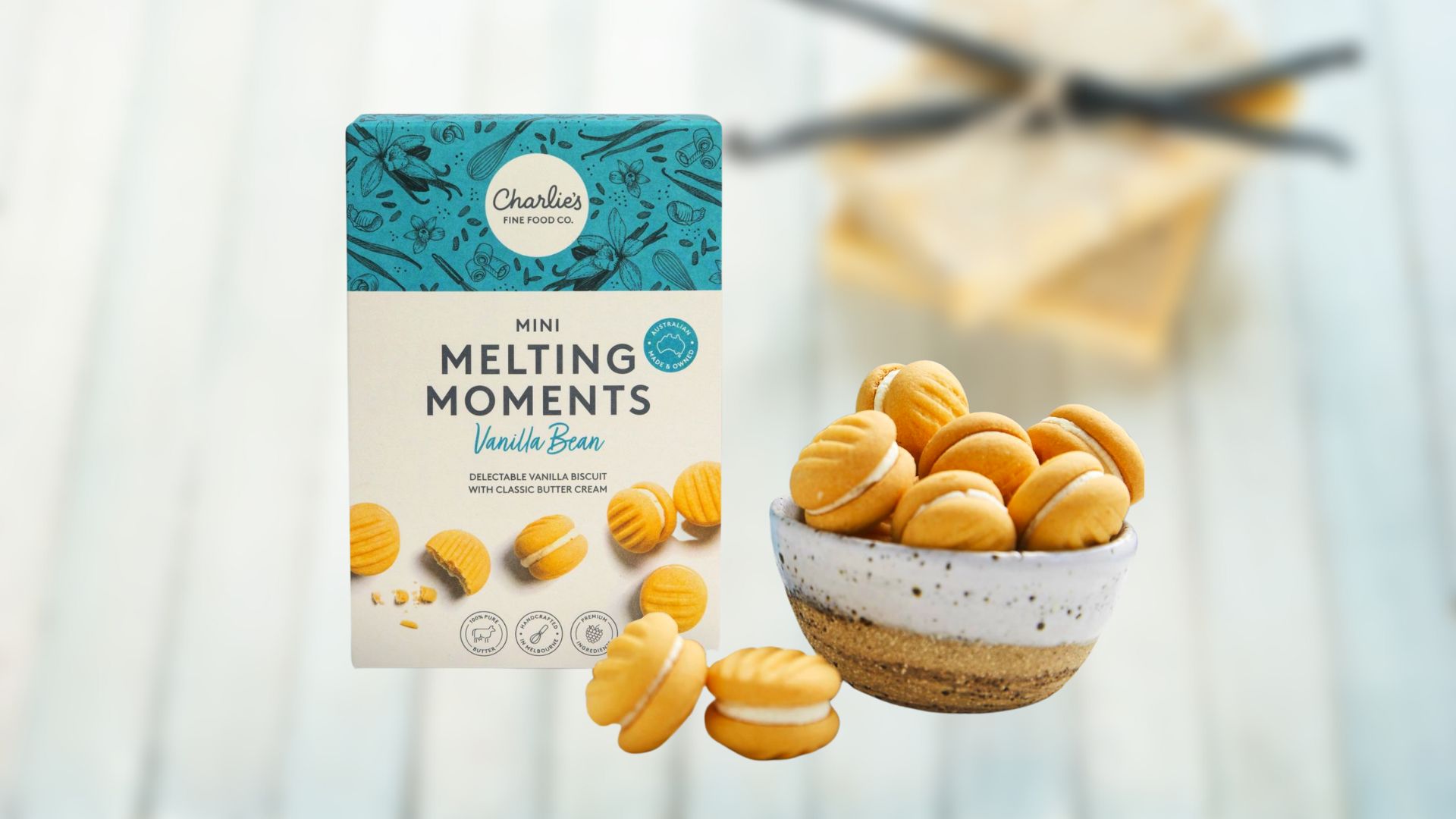 Charlie's MINI Melting Moments Vanilla Bean Biscuits 100g