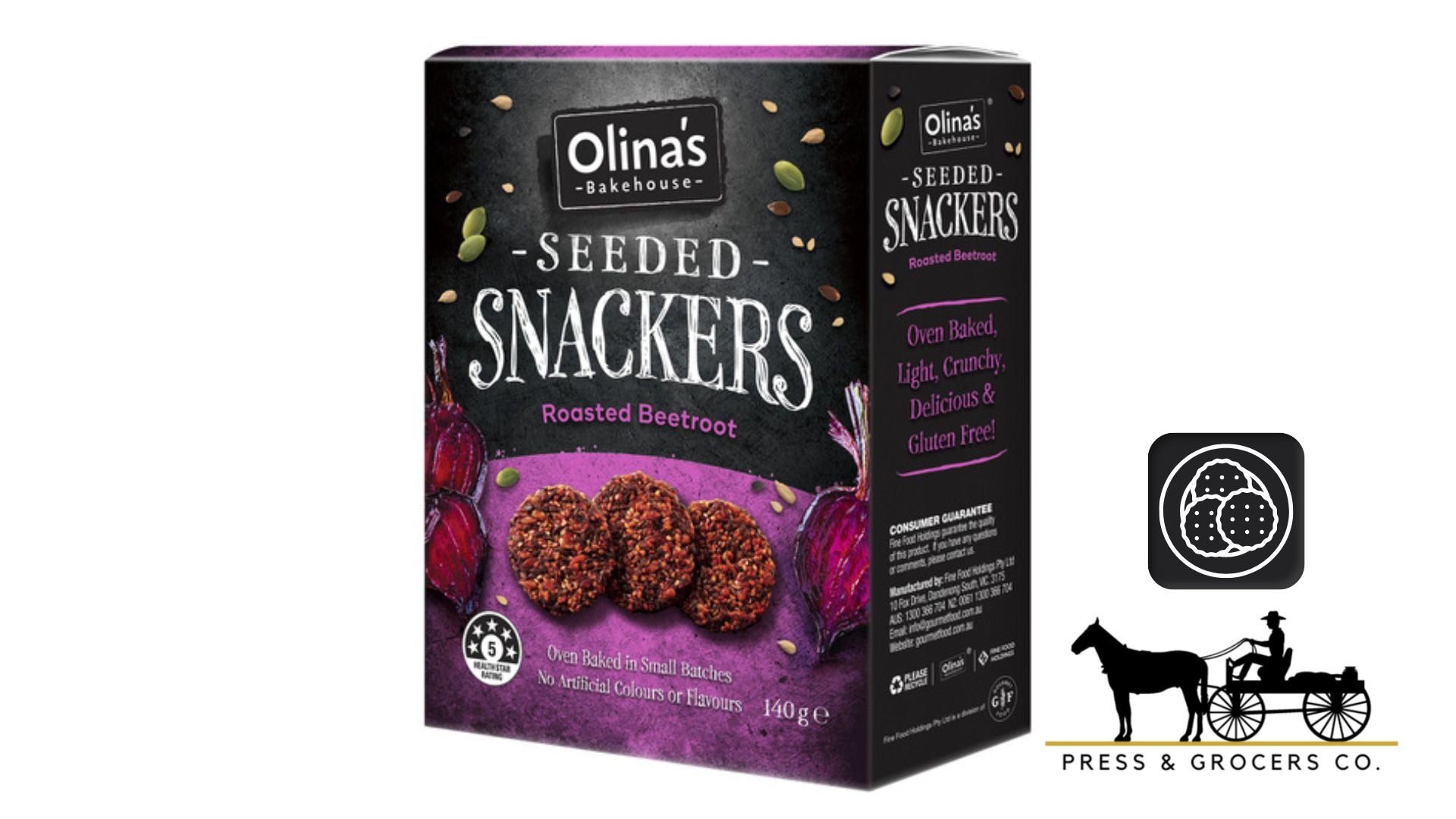 Olina's Seeded Snackers Roasted Beetroot 140g