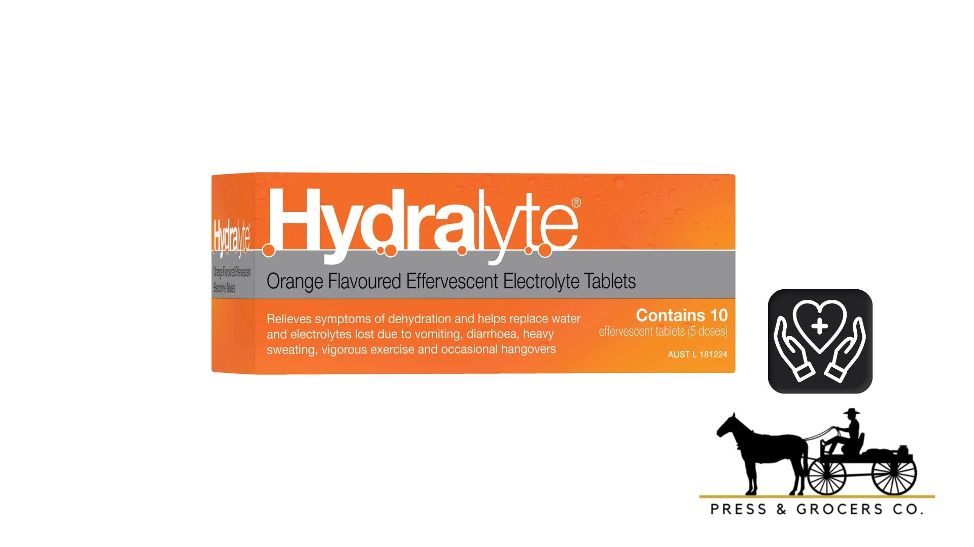 Hydralyte Effervescent Electrolyte Tablets Orange 10 Pk