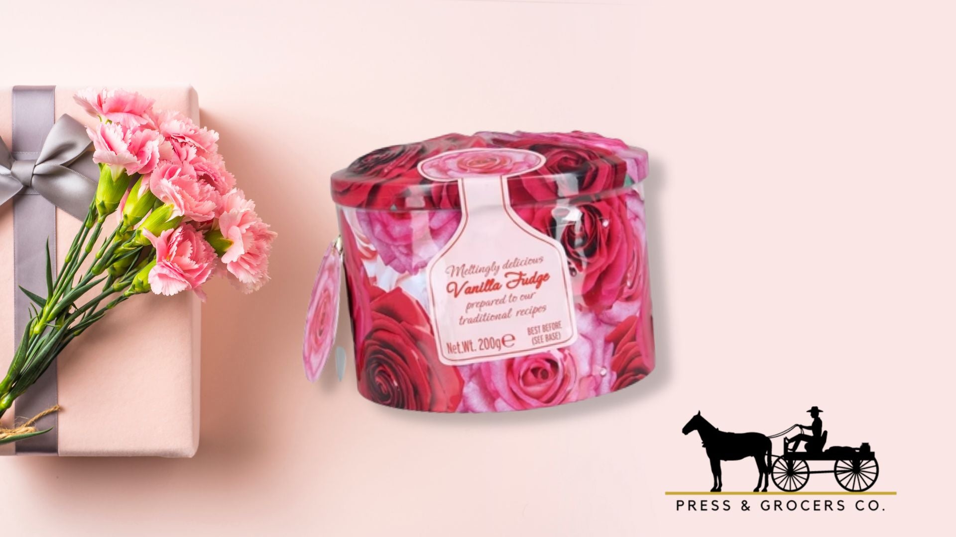 Gardiners Roses Vanilla Fudge Tin 200g