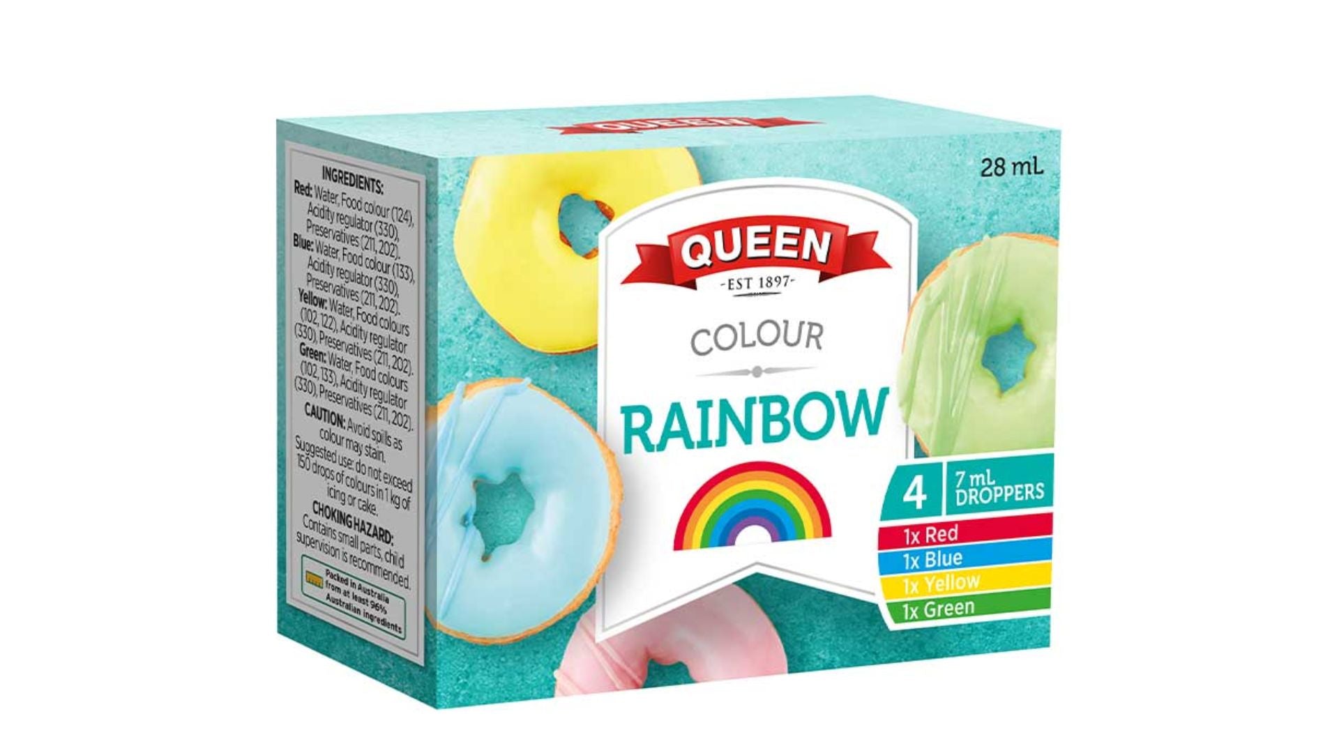 Queen Rainbow Food Colours (4x7ml)