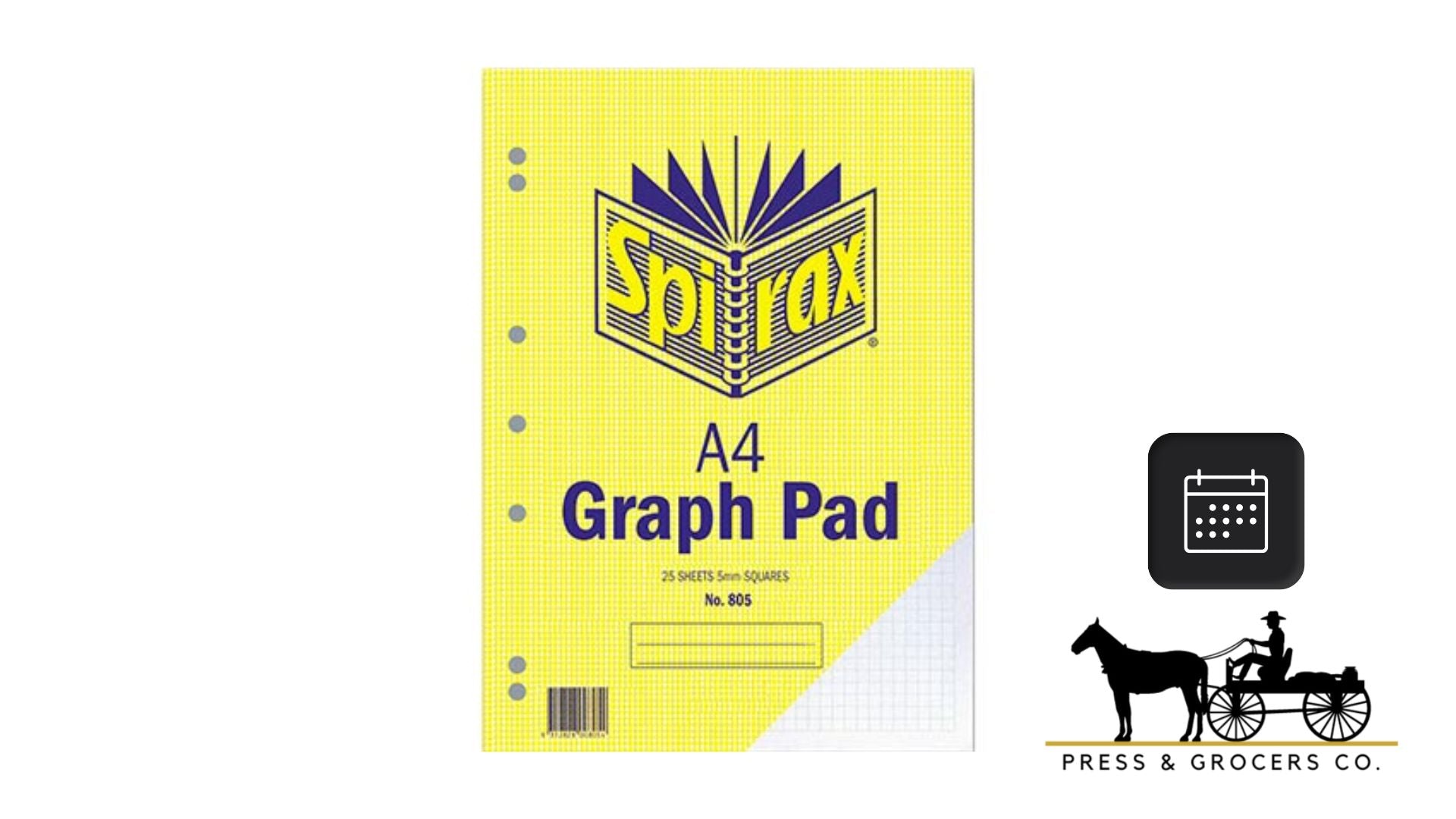 Spirax A4 Graph Pad 25 Sheets Ea