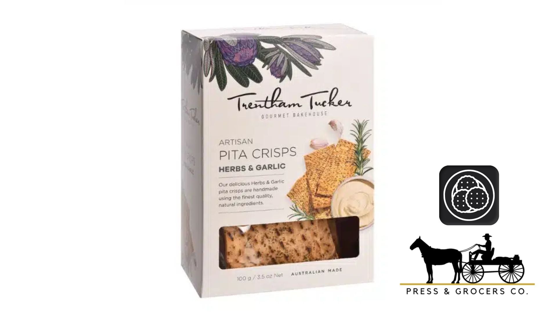 Trentham Tucker Pita Crisps Herb & Garlic 100g