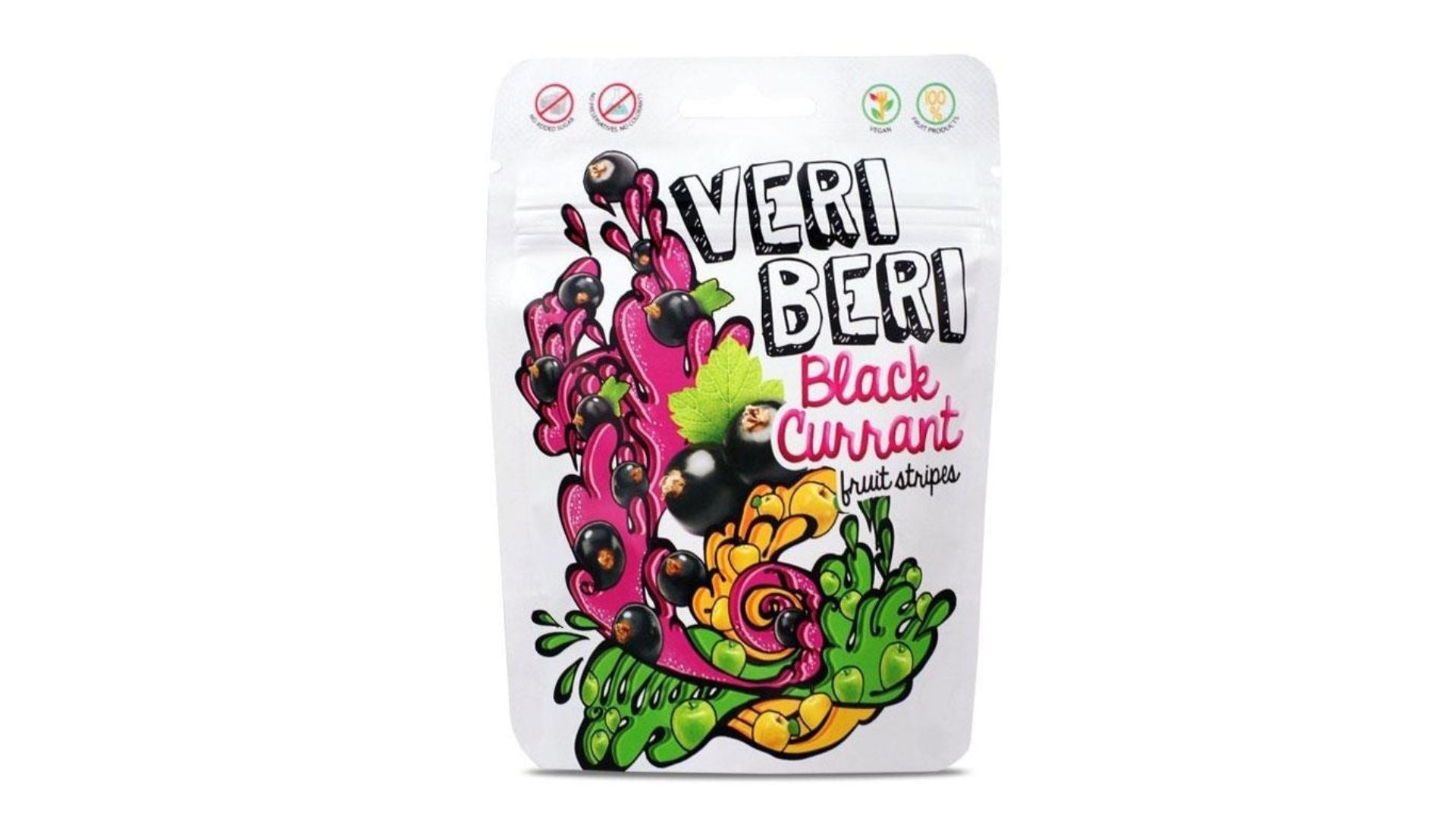 Veri Beri Fruit Blackcurrant Stripes 50g