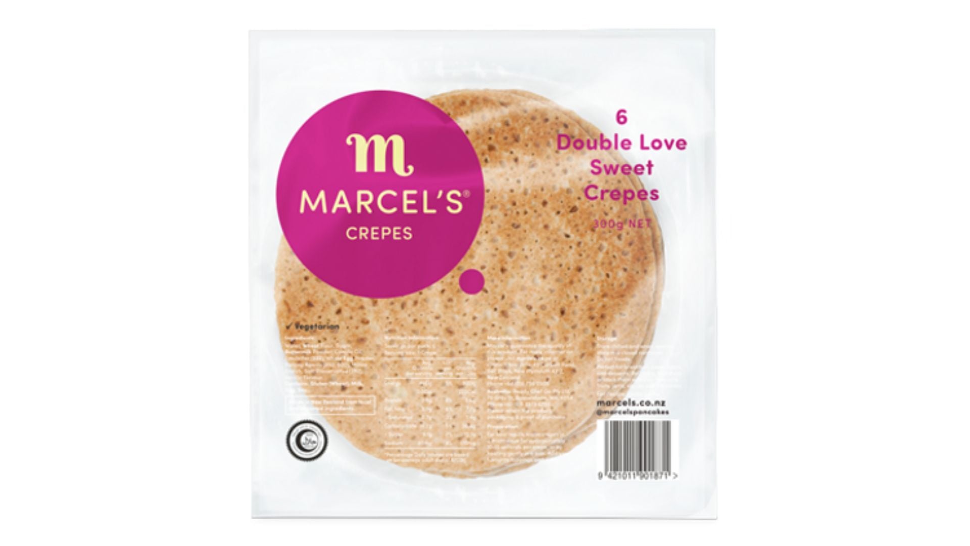 Marcel's Double Love Sweet Crepes 6pk 300g