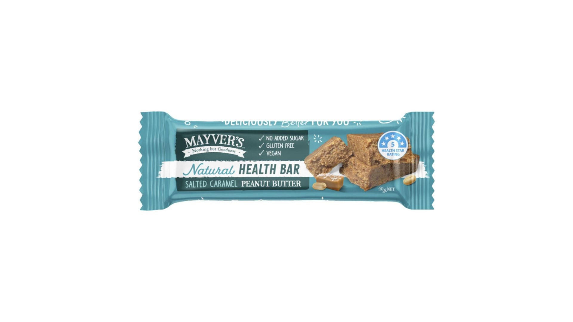 Mayver's Health Bar Salted Caramel Peanut Butter 40g