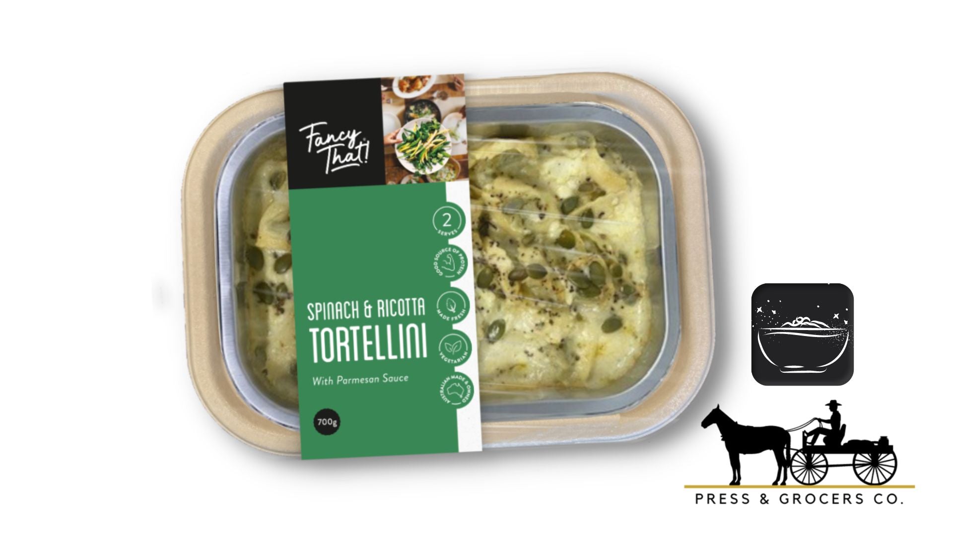 Fancy That Meal Spinach & Ricotta Tortellini & Parmesan Sauce 700g