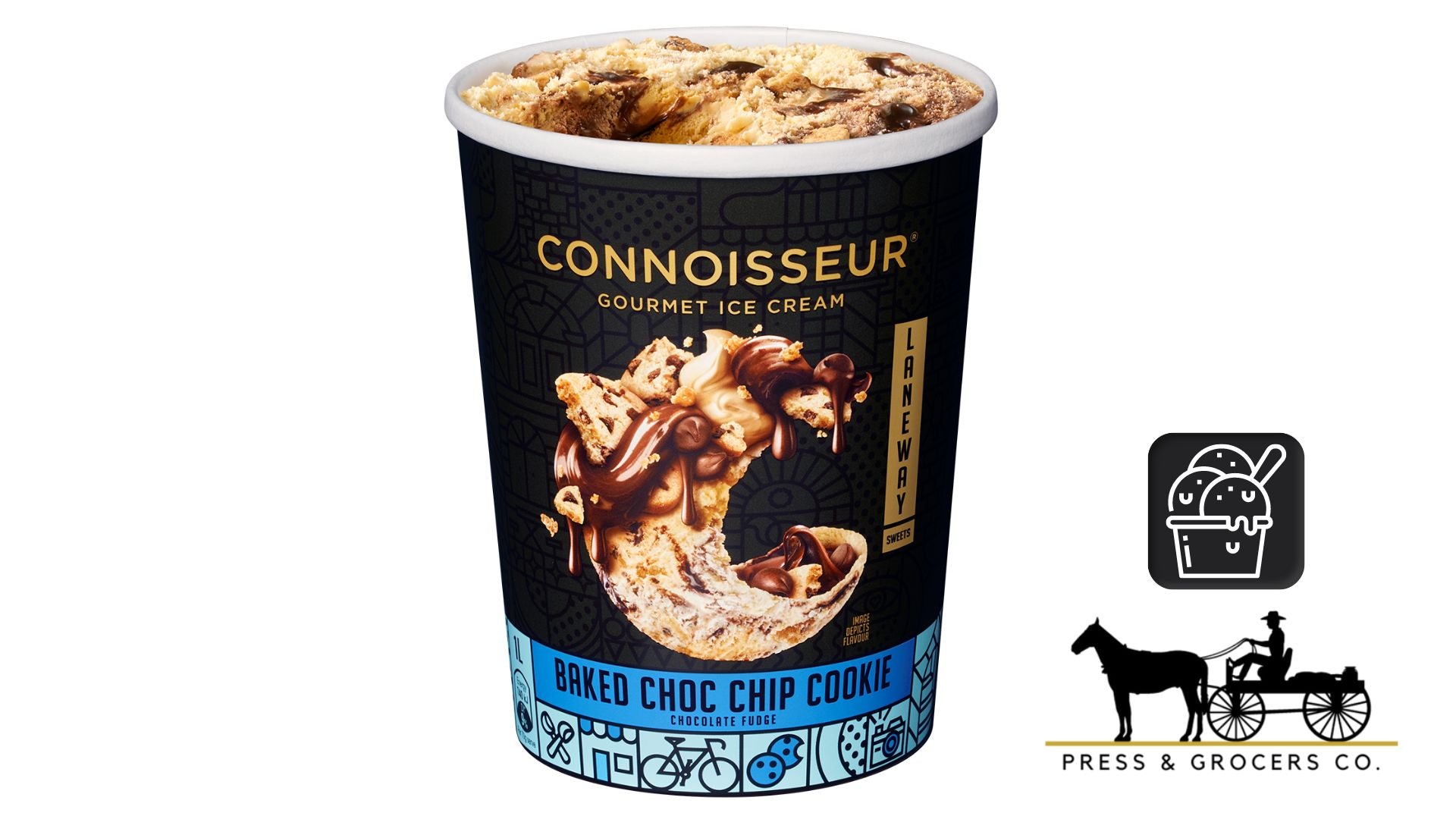 Connoisseur Baked Choc Chip Cookie Ice Cream 1L