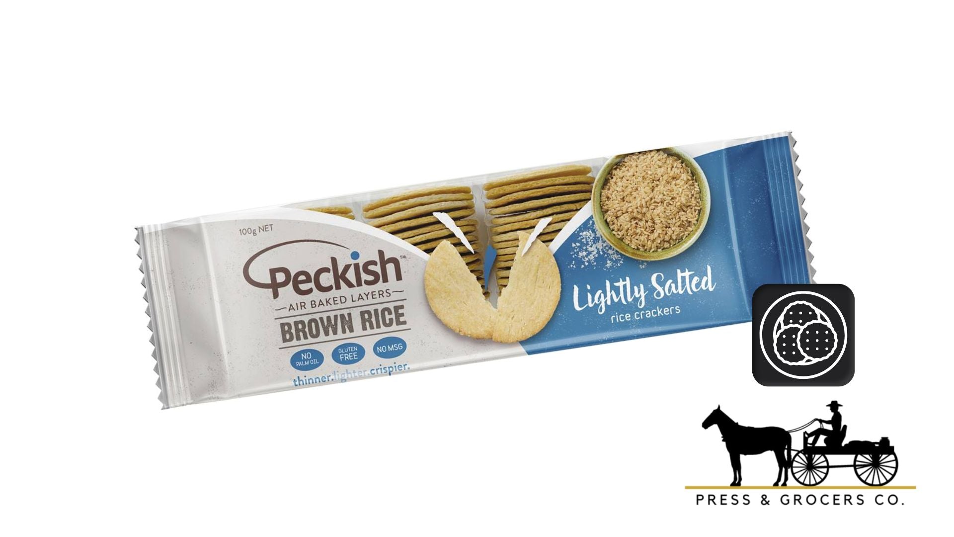 Peckish Brown Rice Crackers Lightly Salted 100g