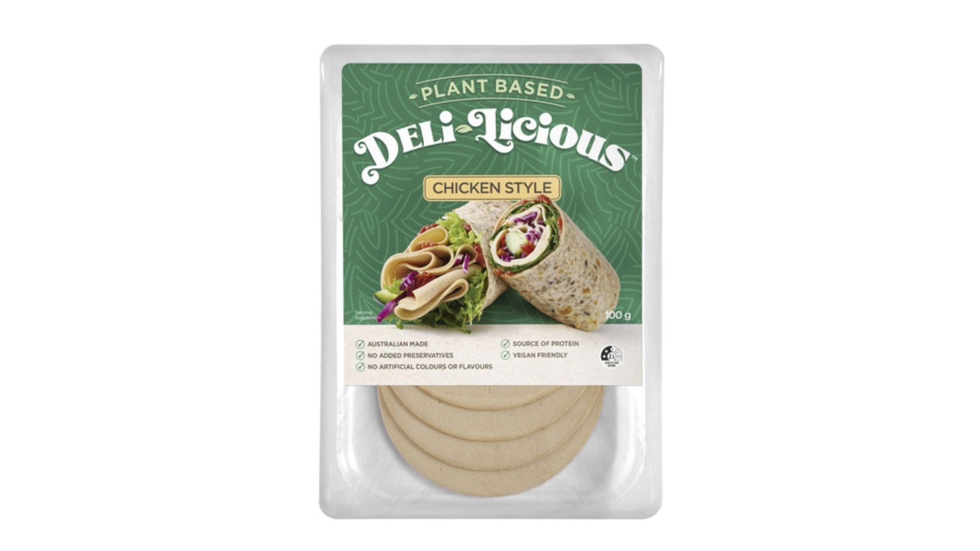 Deli-licious Plant Based Chicken Style Slices 100g