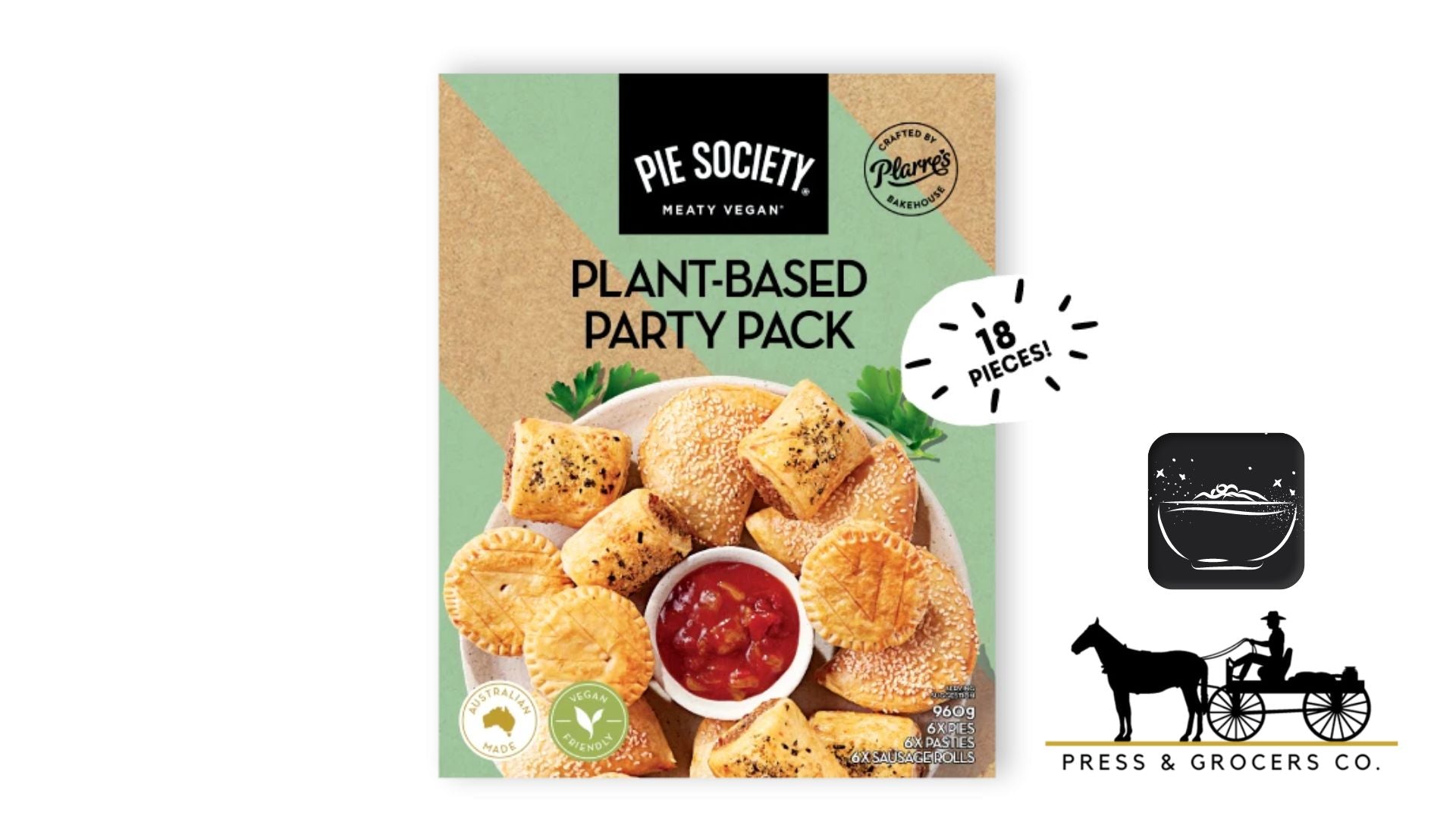 Pie Society Plant Based Party Pack 18pk 960g