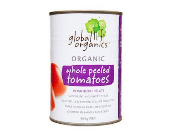 Global Organics Whole Peeled Tomatoes 400g