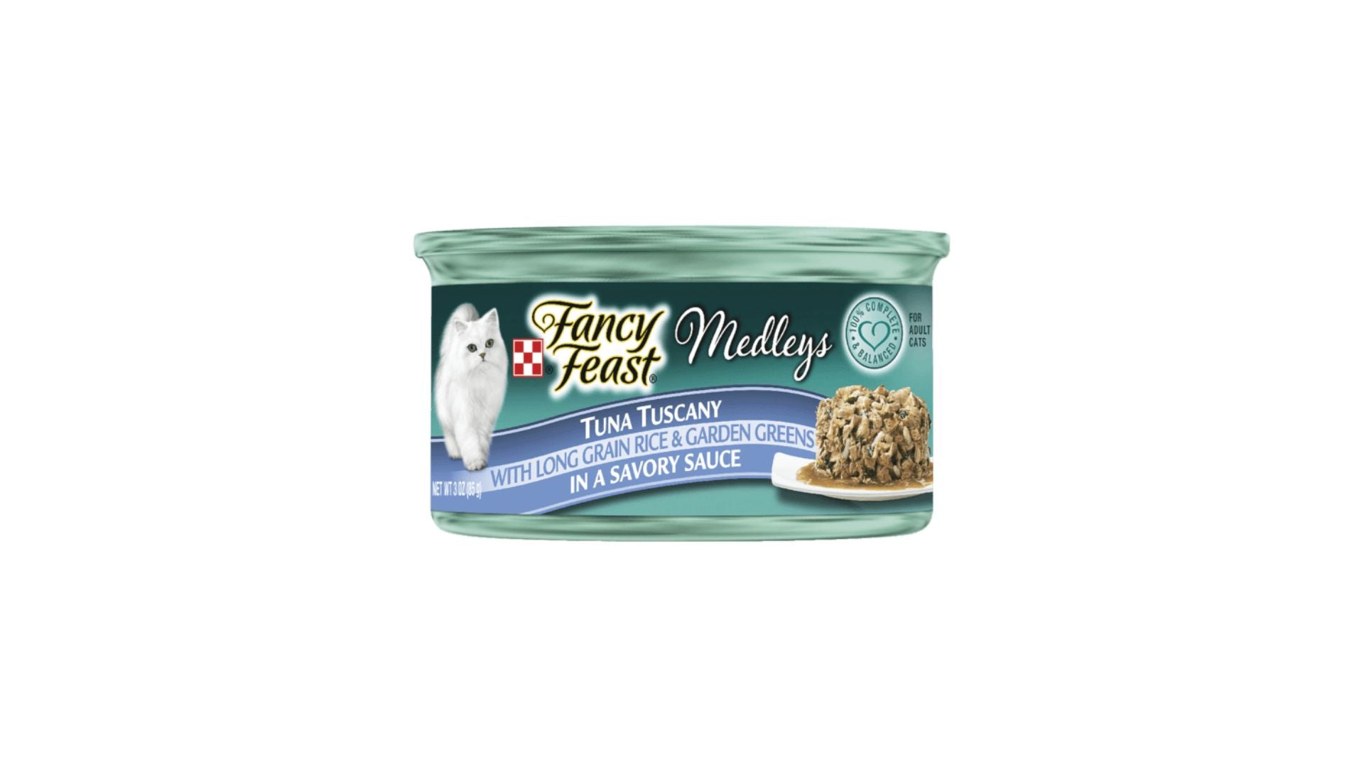 Fancy Feast Medleys Tuna Tuscany, Long Grain Rice & Garden Greens in Savoury Sauce 85g