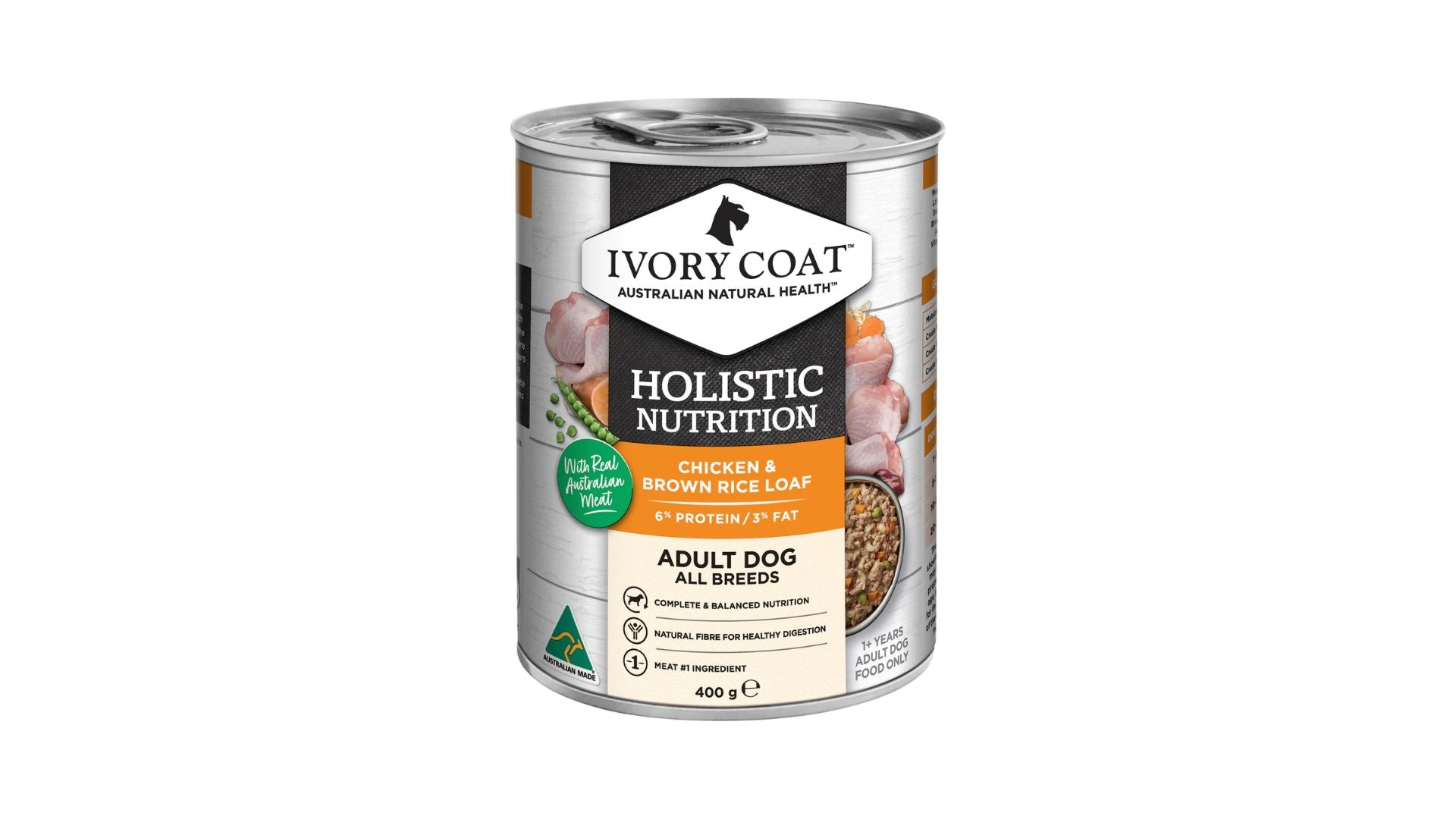 Ivory Coat Adult Dog Chicken & Brown Rice Loaf 400g