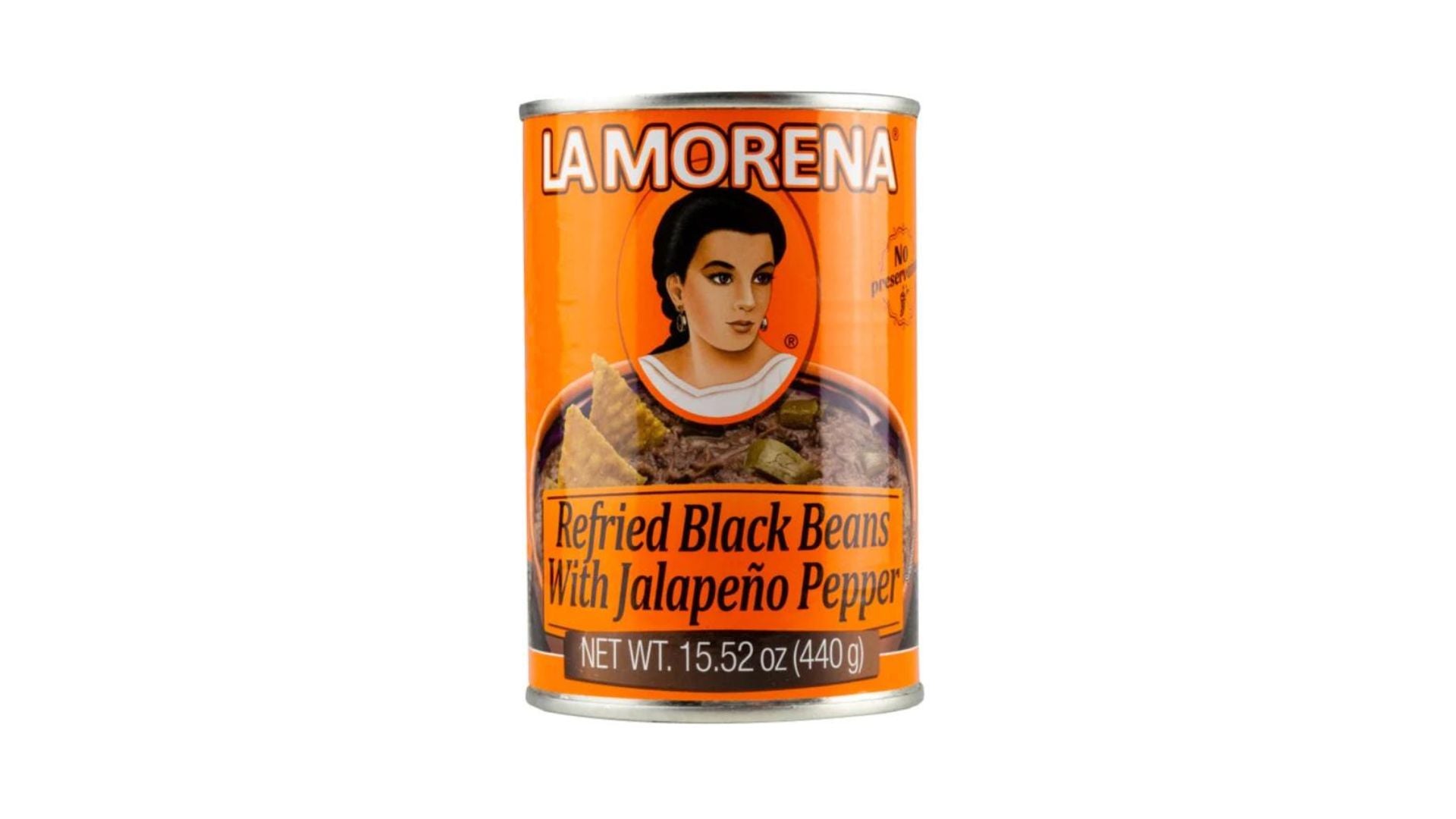 La Morena Refried Black Beans with Jalapeño Peppers 440g