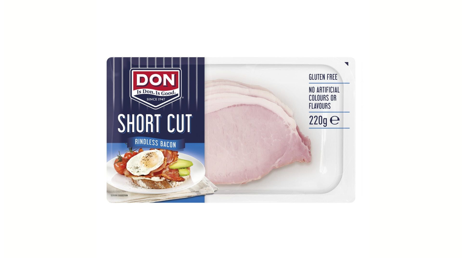 Don Short Cut Rindless Bacon 220gm