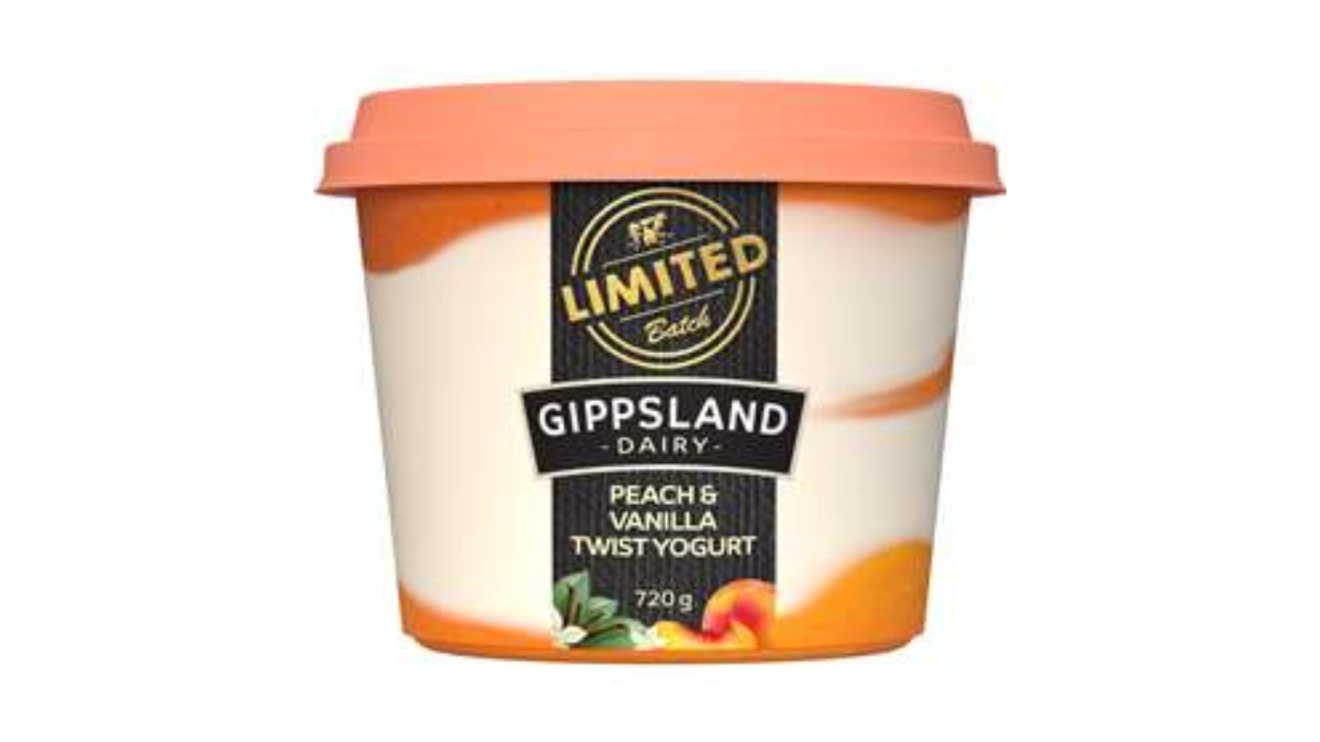 Gippsland Dairy Peach & Vanilla Twist Yoghurt 720g