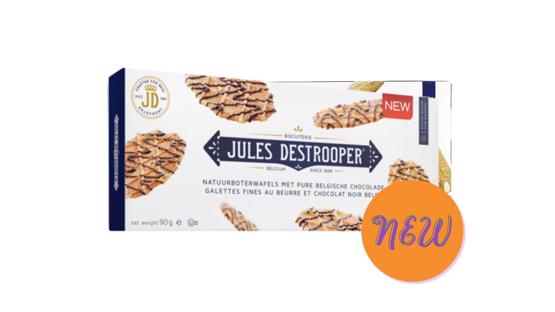 Jules Destrooper Butter Crisps with Belgian Dark Choc 90g