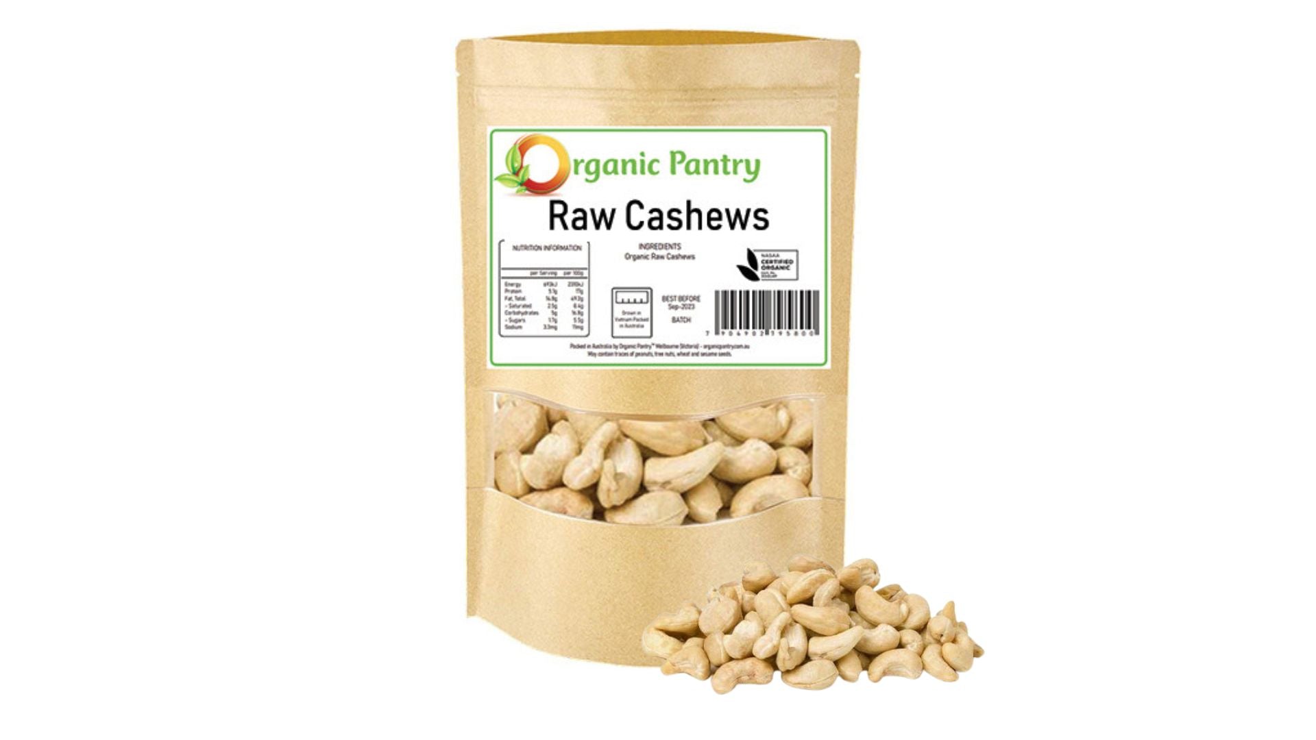 Organic Pantry Raw Cashews 150g