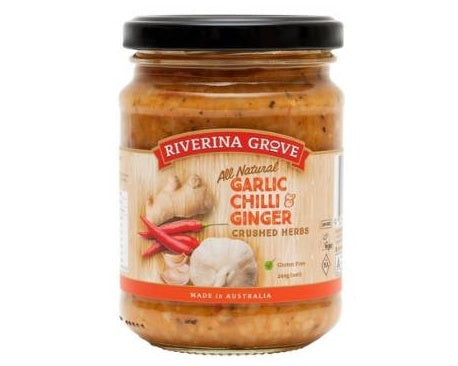 Riverina Grove Crushed Garlic, Chilli & Ginger Herbs 240g