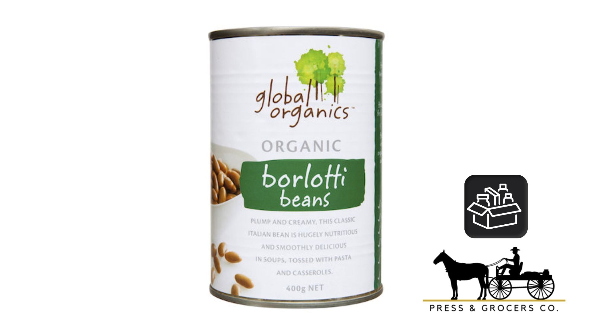 Global Organics Borlotti Beans 400g