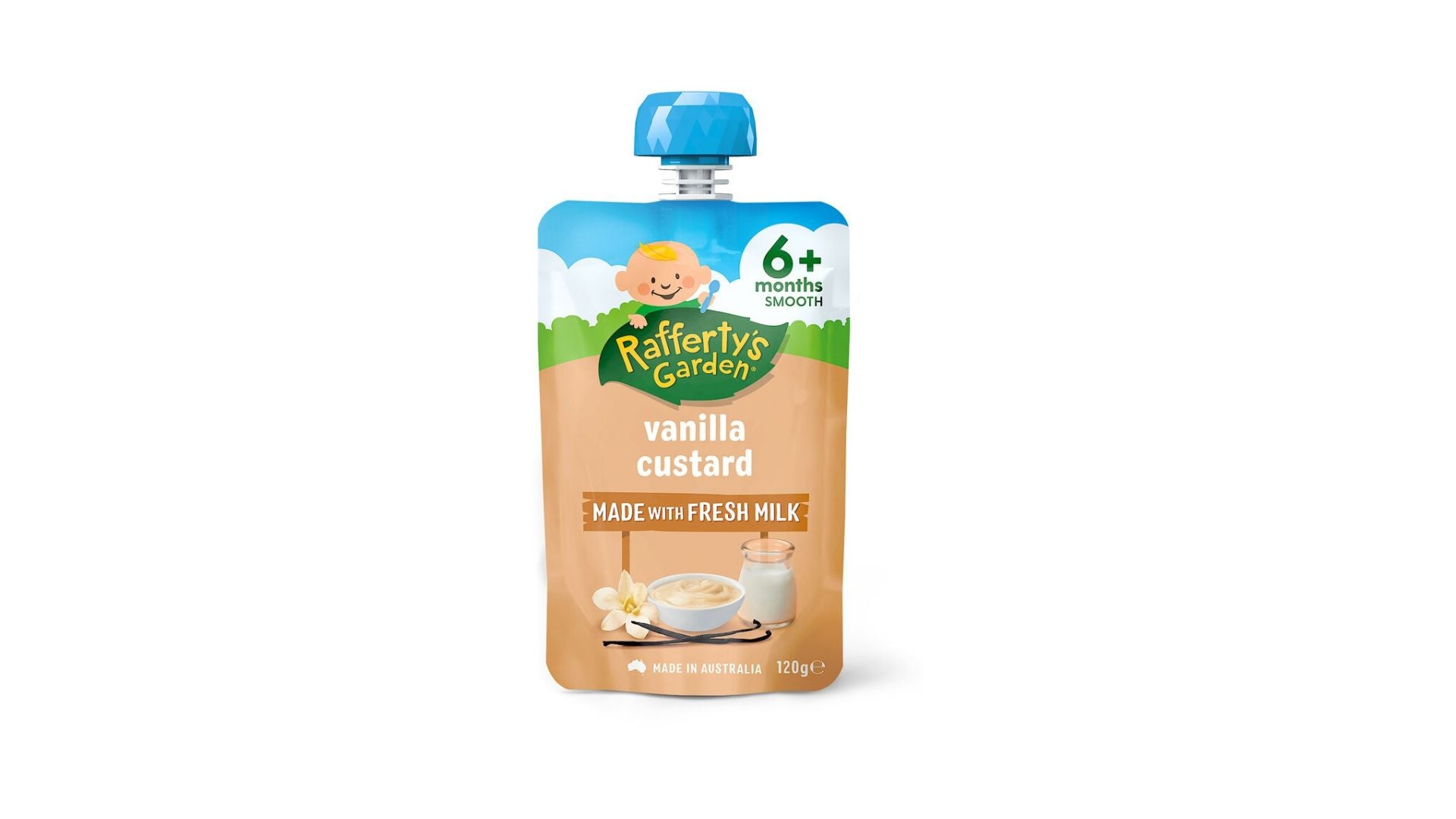 Rafferty's Garden Baby Food Pouch Vanilla Custard 120g